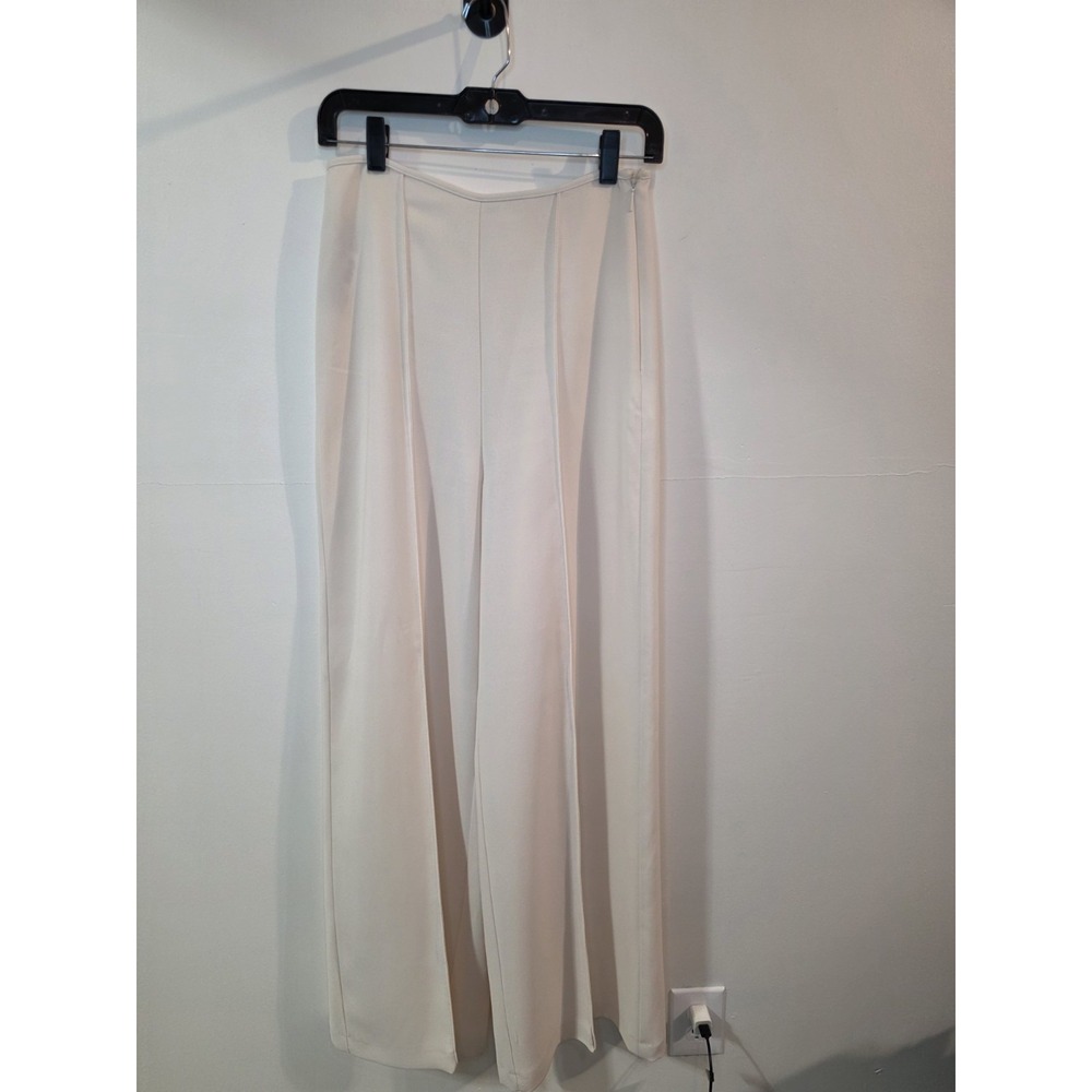 MNG Mango White Wide Leg Palazzo Pants Womens 4 EU 36 Minimalist Y2K